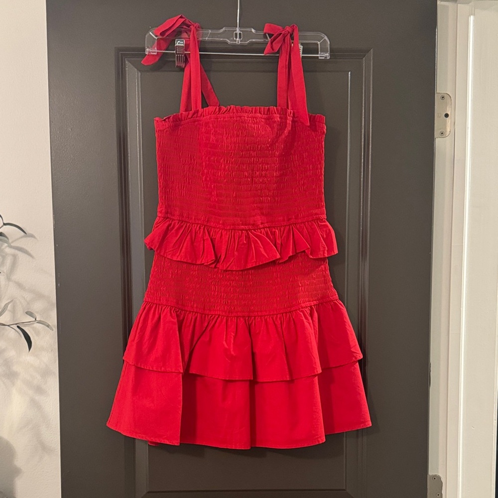 Le Lis Red Tiered Dress